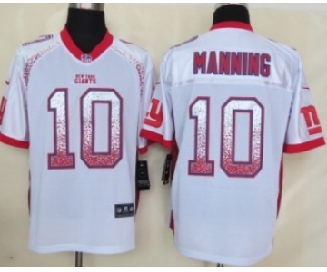 Nike New York Giants #10 Eli Manning Drift Fashion White Elite Jersey