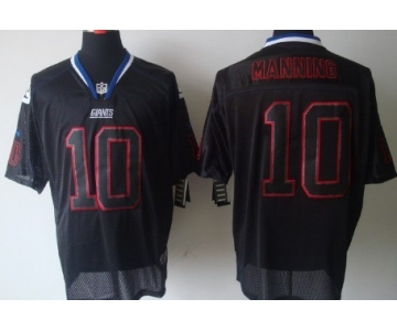 Nike New York Giants #10 Eli Manning Lights Out Black Elite Jersey