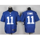 Nike New York Giants #11 Phil Simms Blue Elite Jersey