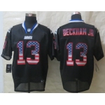 Nike New York Giants #13 Odell Beckham Jr 2014 USA Flag Fashion Black Elite Jersey