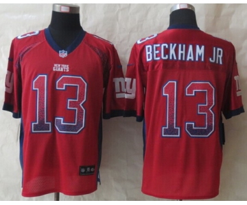 Nike New York Giants #13 Odell Beckham Jr Drift Fashion Red Elite Jersey