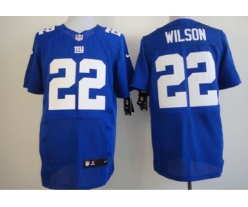 Nike New York Giants #22 David Wilson Blue Elite Jersey