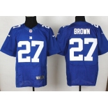 Nike New York Giants #27 Stevie Brown Blue Elite Jersey