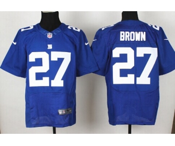 Nike New York Giants #27 Stevie Brown Blue Elite Jersey