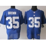 Nike New York Giants #35 Andre Brown Blue Elite Jersey
