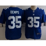 Nike New York Giants #35 Quintin Demps Blue Elite Jersey