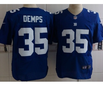 Nike New York Giants #35 Quintin Demps Blue Elite Jersey