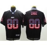 Nike New York Giants #80 Victor Cruz 2014 USA Flag Fashion Black Elite Jersey