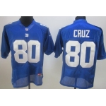 Nike New York Giants #80 Victor Cruz Blue Elite Jersey