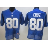 Nike New York Giants #80 Victor Cruz Blue Elite Jersey