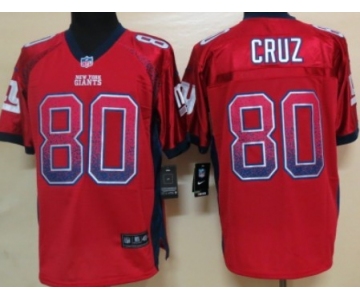 Nike New York Giants #80 Victor Cruz Drift Fashion Red Elite Jersey