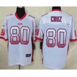 Nike New York Giants #80 Victor Cruz Drift Fashion White Elite Jersey
