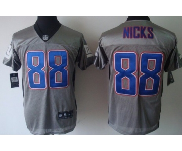 Nike New York Giants #88 Hakeem Nicks Gray Shadow Elite Jersey