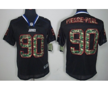 Nike New York Giants #90 Jason Pierre-Paul Black With Camo Elite Jersey