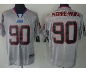 Nike New York Giants #90 Jason Pierre-Paul Lights Out Gray Elite Jersey