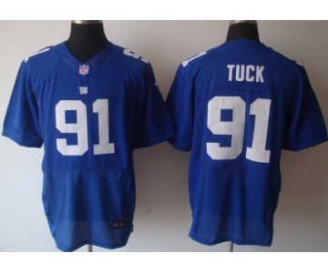 Nike New York Giants #91 Justin Tuck Blue Elite Jersey