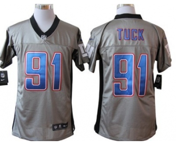 Nike New York Giants #91 Justin Tuck Gray Shadow Elite Jersey