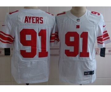 Nike New York Giants #91 Robert Ayers White Elite Jersey