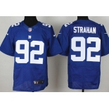 Nike New York Giants #92 Michael Strahan Blue Elite Jersey