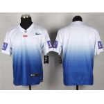 Nike New York Giants Blank White/Blue Fadeaway Elite Jersey