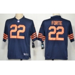 Nike Chicago Bears #22 Matt Forte Blue With Orange Game Jersey