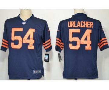 Nike Chicago Bears #54 Brian Urlacher Blue With Orange Game Jersey