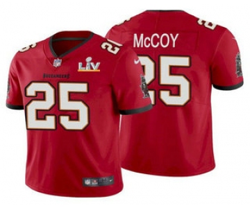 Men's Tampa Bay Buccaneers #25 LeSean McCoy Red 2021 Super Bowl LV Limited Stitched NFL Jersey