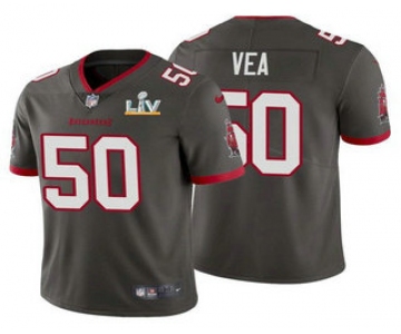 Men's Tampa Bay Buccaneers #50 Vita Vea Grey 2021 Super Bowl LV Limited Stitched NFL Jersey