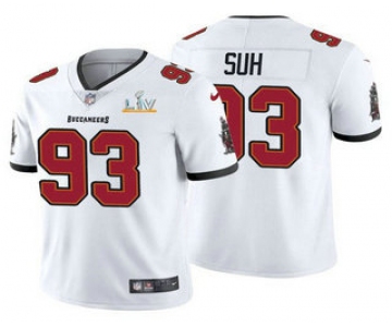 Men's Tampa Bay Buccaneers #93 Ndamukong Suh White 2021 Super Bowl LV Limited Stitched NFL Jersey