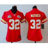 Women's Kansas City Chiefs #32 Tyrann Mathieu Red 2021 Super Bowl LV Vapor Untouchable Stitched Nike Limited NFL Jersey