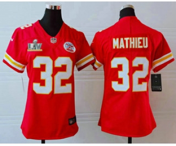 Women's Kansas City Chiefs #32 Tyrann Mathieu Red 2021 Super Bowl LV Vapor Untouchable Stitched Nike Limited NFL Jersey