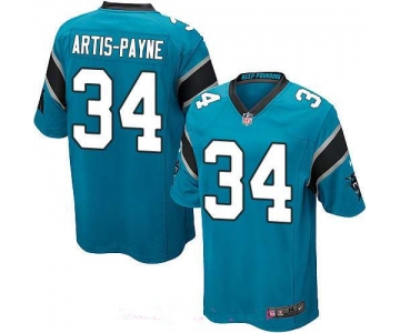Men's Carolina Panthers #34 Cameron Artis-Payne Light Blue Alternate Stitched NFL Nike Game Jersey