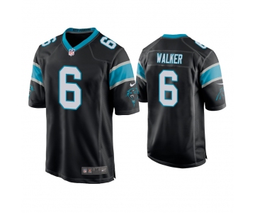 Men's Carolina Panthers #6 P.J. Walker Black Game Nike Jersey