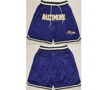 Men's Baltimore Ravens Purple Shorts (Run Small)