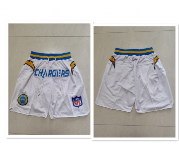 Men's Los Angeles Chargers White Just Don Swingman Shorts