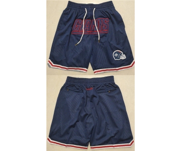 Men's New York Giants Navy Shorts (Run Small)