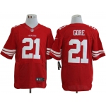 Size 60 4XL-Frank Gore San Francisco 49ers #21 Red Stitched Nike Elite NFL Jerseys