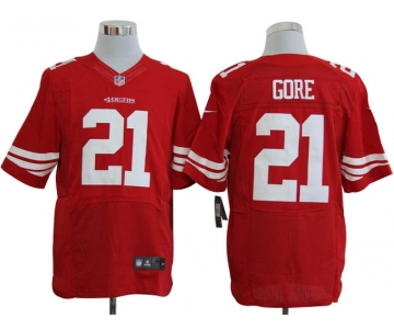 Size 60 4XL-Frank Gore San Francisco 49ers #21 Red Stitched Nike Elite NFL Jerseys