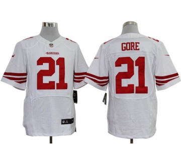 Size 60 4XL-Frank Gore San Francisco 49ers #21 White Stitched Nike Elite NFL Jerseys