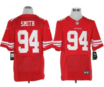 Size 60 4XL-Justin Smith San Francisco 49ers #94 Red Stitched Nike Elite NFL Jerseys