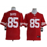 Size 60 4XL-Vernon Davis San Francisco 49ers #85 Red Stitched Nike Elite NFL Jerseys