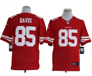 Size 60 4XL-Vernon Davis San Francisco 49ers #85 Red Stitched Nike Elite NFL Jerseys