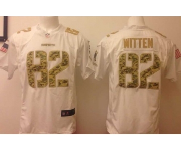 Nike Dallas Cowboys #82 Jason Witten Salute to Service White Game Jersey