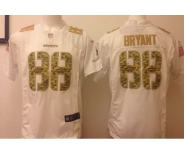 Nike Dallas Cowboys #88 Dez Bryant Salute to Service White Game Jersey