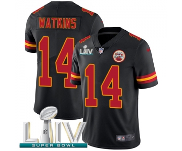 Nike Chiefs #14 Sammy Watkins Black Super Bowl LIV 2020 Men's Stitched NFL Limited Rush Jersey