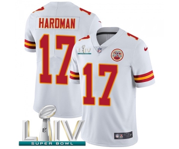 Nike Chiefs #17 Mecole Hardman White Super Bowl LIV 2020 Men's Stitched NFL Vapor Untouchable Limited Jersey