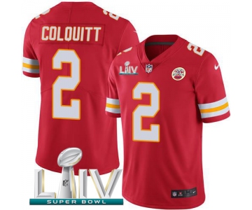 Nike Chiefs #2 Dustin Colquitt Red Super Bowl LIV 2020 Team Color Men's Stitched NFL Vapor Untouchable Limited Jersey