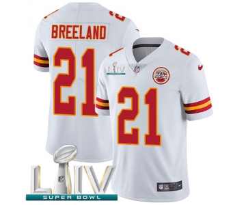 Nike Chiefs #21 Bashaud Breeland White Super Bowl LIV 2020 Men's Stitched NFL Vapor Untouchable Limited Jersey