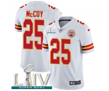 Nike Chiefs #25 LeSean McCoy White Super Bowl LIV 2020 Men's Stitched NFL Vapor Untouchable Limited Jersey