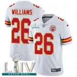 Nike Chiefs #26 Damien Williams White Super Bowl LIV 2020 Men's Stitched NFL Vapor Untouchable Limited Jersey